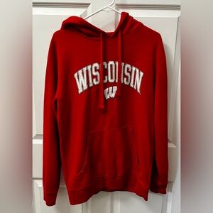 Red Wisconsin Hoodie Sweatshirt